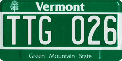 VT license plate TTG026