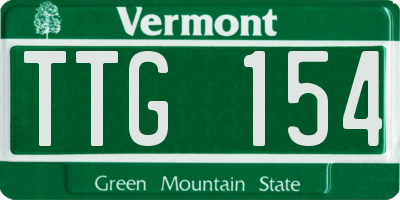 VT license plate TTG154
