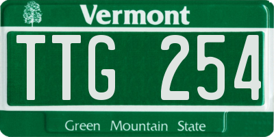 VT license plate TTG254