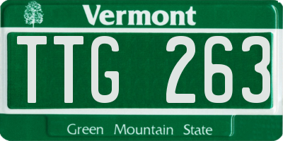 VT license plate TTG263