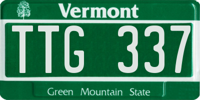 VT license plate TTG337