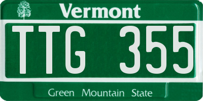 VT license plate TTG355