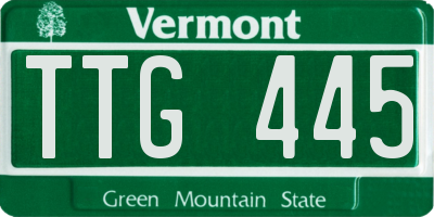 VT license plate TTG445
