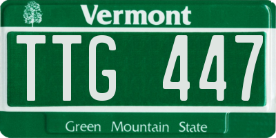 VT license plate TTG447