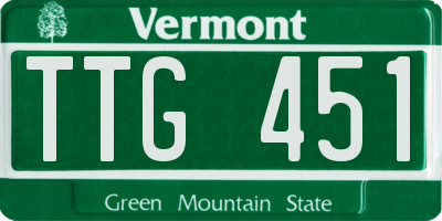VT license plate TTG451
