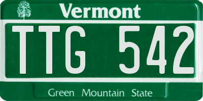 VT license plate TTG542