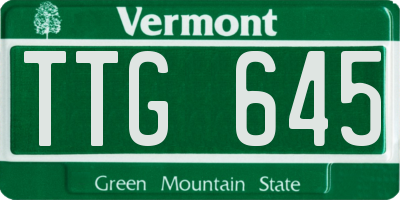 VT license plate TTG645