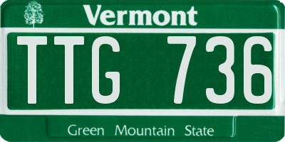 VT license plate TTG736