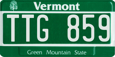 VT license plate TTG859