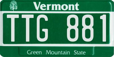 VT license plate TTG881