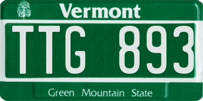 VT license plate TTG893