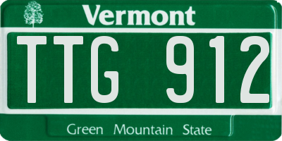 VT license plate TTG912