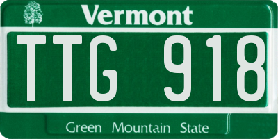VT license plate TTG918