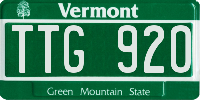 VT license plate TTG920