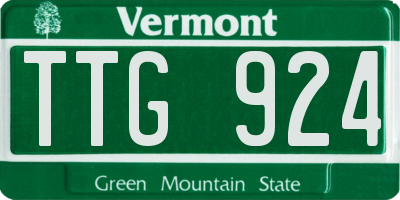 VT license plate TTG924
