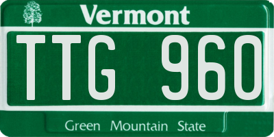 VT license plate TTG960