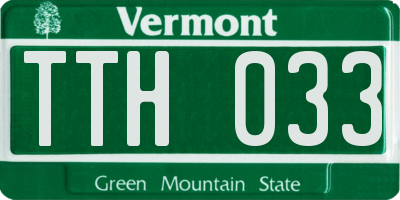VT license plate TTH033