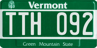 VT license plate TTH092