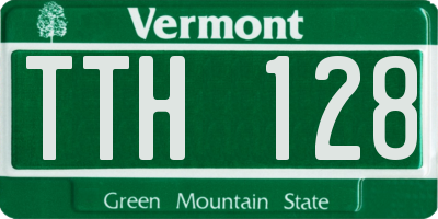 VT license plate TTH128