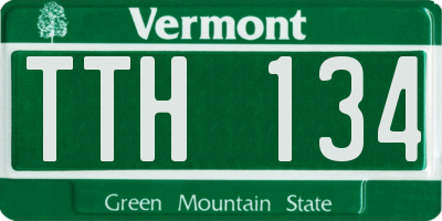 VT license plate TTH134