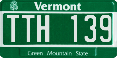 VT license plate TTH139