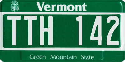 VT license plate TTH142