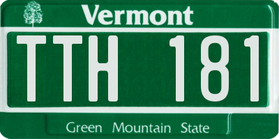 VT license plate TTH181