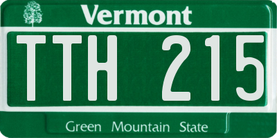 VT license plate TTH215