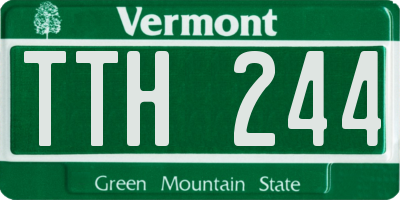 VT license plate TTH244