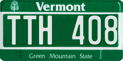 VT license plate TTH408