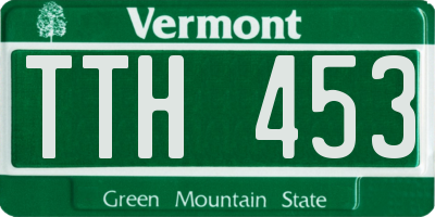 VT license plate TTH453