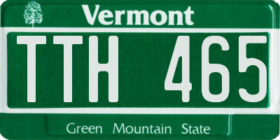 VT license plate TTH465