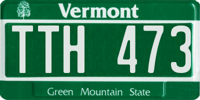 VT license plate TTH473