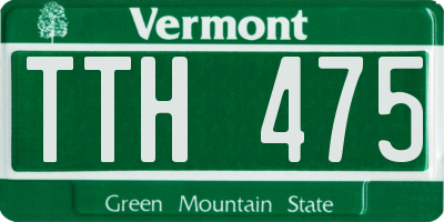 VT license plate TTH475