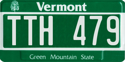 VT license plate TTH479
