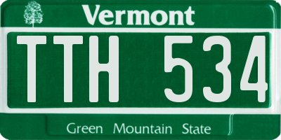 VT license plate TTH534
