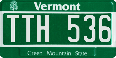 VT license plate TTH536