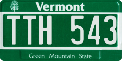 VT license plate TTH543