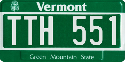 VT license plate TTH551