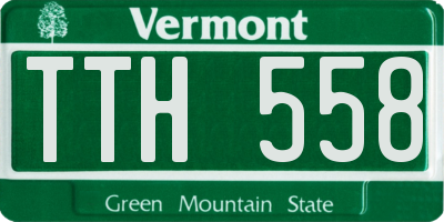 VT license plate TTH558