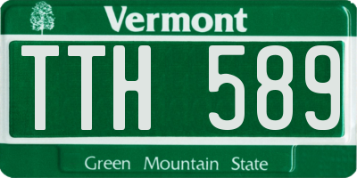 VT license plate TTH589