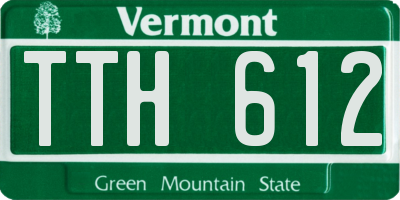 VT license plate TTH612