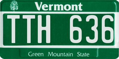 VT license plate TTH636
