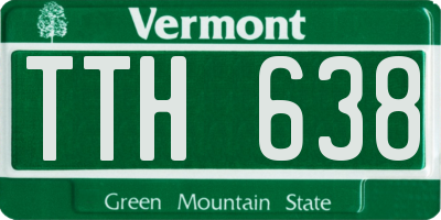 VT license plate TTH638