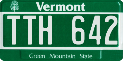 VT license plate TTH642