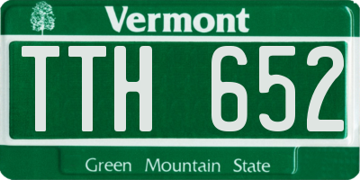 VT license plate TTH652