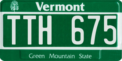VT license plate TTH675