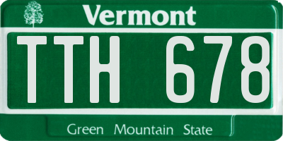 VT license plate TTH678