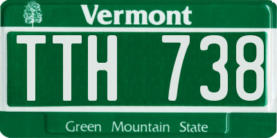 VT license plate TTH738