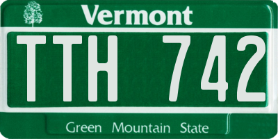 VT license plate TTH742